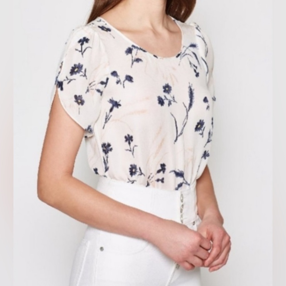 Joie Wira Floral Silk Blouse Shirt size S